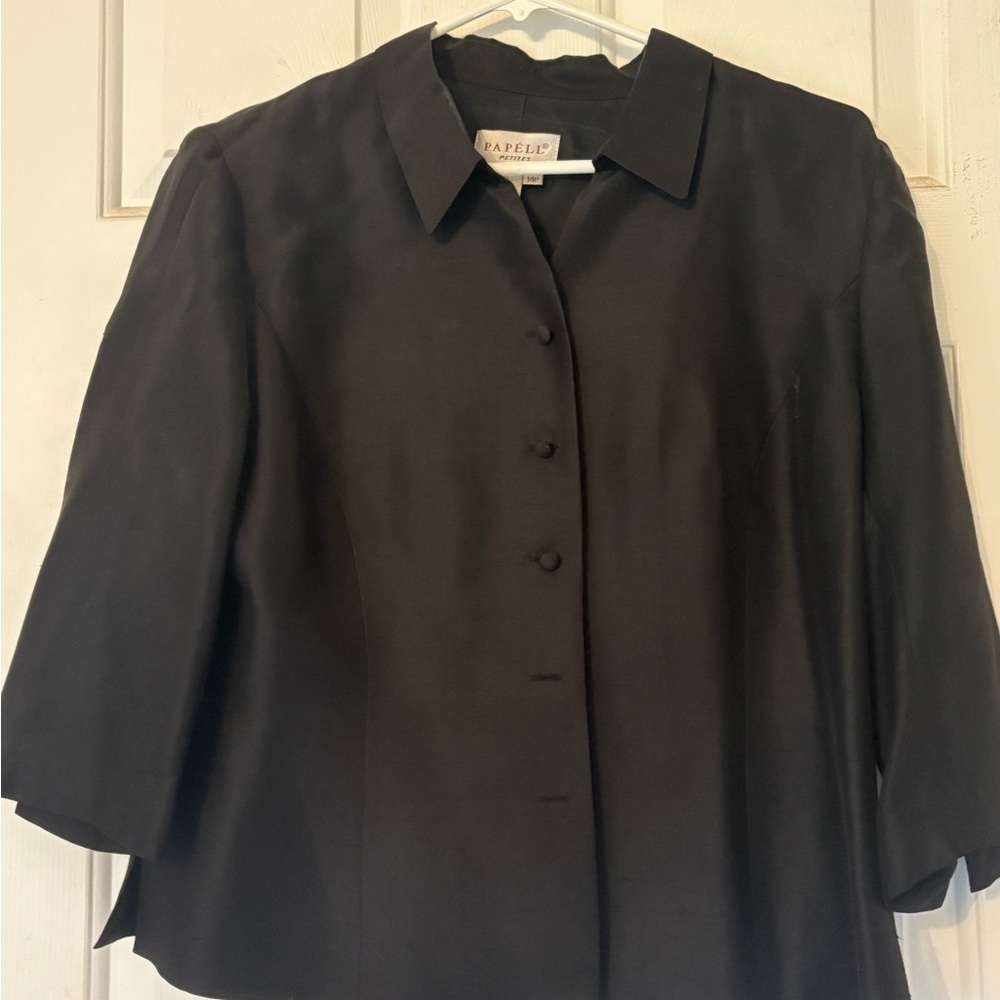 Ladies Career Black Silk Jacket